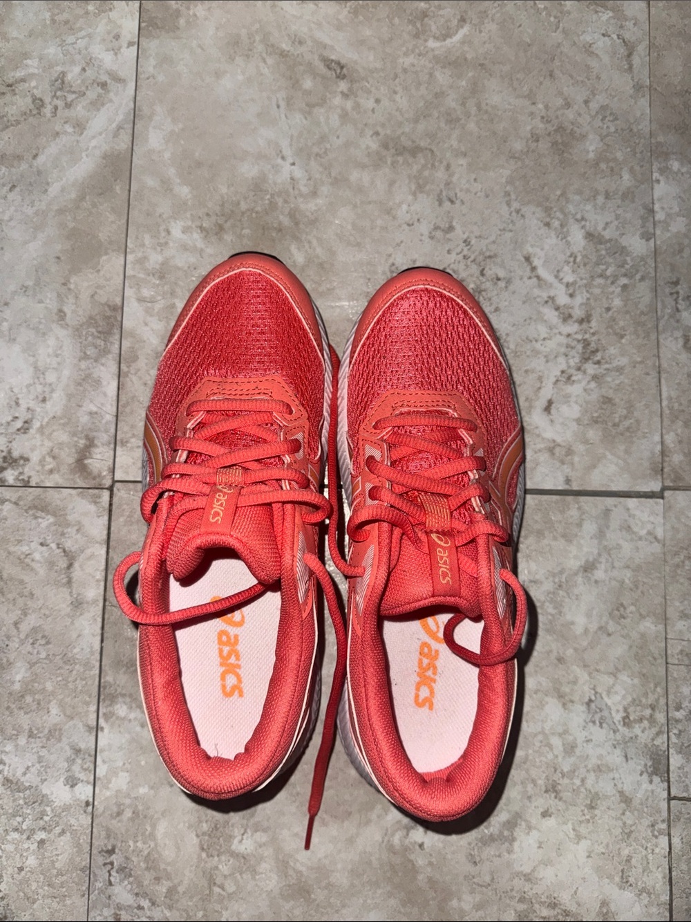 ASICS Women’s Coral-Orange Mesh Lace-Up Athletic Sneakers NWT